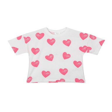 تیشرت دخترانه جی بی جو (Jibijo) مدل Heart کد 3072 رنگ سفید