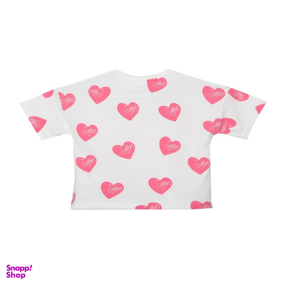 تیشرت دخترانه جی بی جو (Jibijo) مدل Heart کد 3072 رنگ سفید