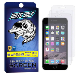 محافظ صفحه نمایش وایت ولف (White Wolf) مدل WGS مناسب موبایل اپل 6Plus/ 6s Plus بسته 3 عددی