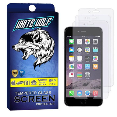 محافظ صفحه نمایش وایت ولف (White Wolf) مدل WGS مناسب موبایل اپل 6Plus/ 6s Plus بسته 3 عددی