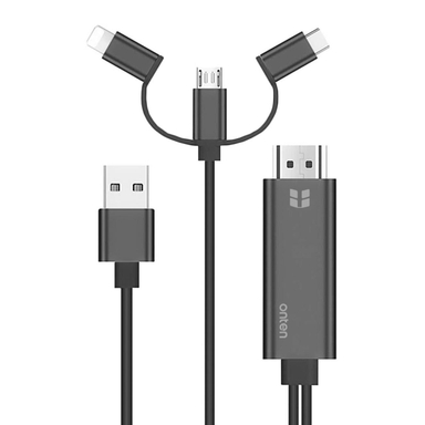 کابل تبدیل Hdmi به Lightning/Micro USB/USB-C اونتن (Onten) مدل Otn-7537A به طول 1.8m