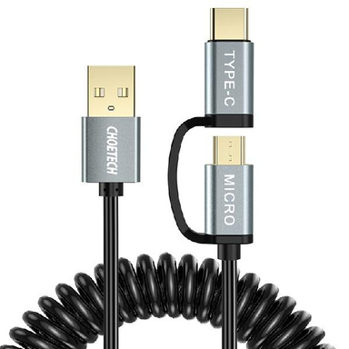کابل تبدیل USB به Micro USB / USB-C چویتک (Choetech) مدل Xac0012 به طول 1.2m