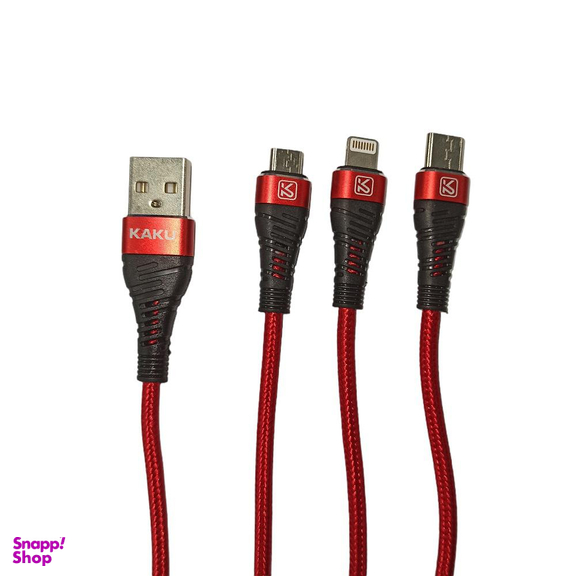 کابل تبدیل USB به Lightning/Micro USB/USB-C کاکو مدل Ksc-296 به طول 1m