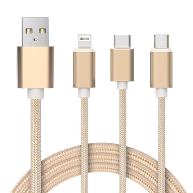 کابل تبدیل USB به Lightning/USB-C/Micro USB مودم کت (Modem Cat) مدل C08 به طول 1.2m