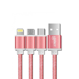 کابل تبدیل USB به Micro USB / لایتینگ /USB-C ایکس-انرژی (X-Energy) مدل X-303 به طول 1m