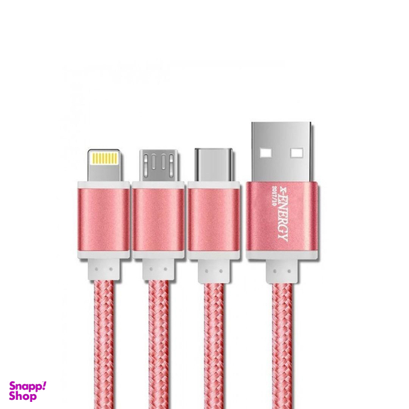 کابل تبدیل USB به Micro USB / لایتینگ /USB-C ایکس-انرژی (X-Energy) مدل X-303 به طول 1m