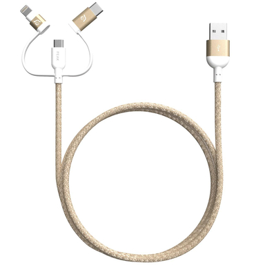 کابل تبدیل USB به Micro USB/USB-C/Lightning آدام المنتس (Adam Elements) مدل Peak Ii Trio به طول 1.2m