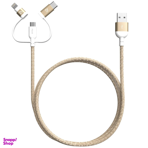 کابل تبدیل USB به Micro USB/USB-C/Lightning آدام المنتس (Adam Elements) مدل Peak Ii Trio به طول 1.2m