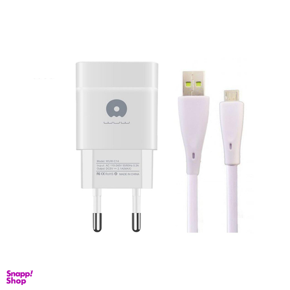 شارژر دیواری دبلیو یو دبلیو (Wuw) مدل T27 به همراه کابل تبدیل USB-C