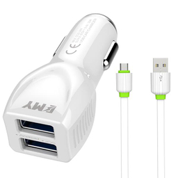 شارژر فندکی امی (Emy) مدل MY-112 به همراه کابل تبدیل Micro USB