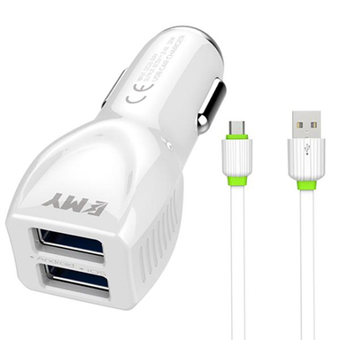 شارژر فندکی امی (Emy) مدل MY-112 به همراه کابل تبدیل Micro USB