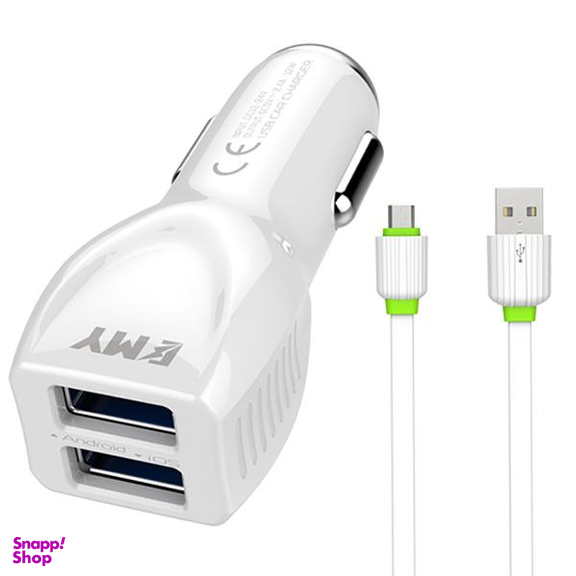 شارژر فندکی امی (Emy) مدل MY-112 به همراه کابل تبدیل Micro USB