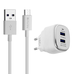 شارژر دیواری باوین (Bavin) مدل Pc563Y به همراه کابل تبدیل Micro USB