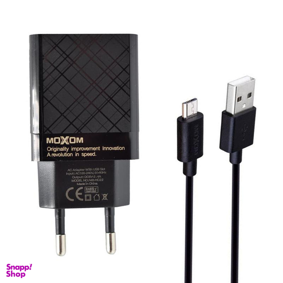 شارژر دیواری موکسوم (Moxom) مدل Mx-Hc22 به همراه کابل تبدیل Micro USB