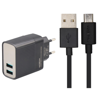 شارژر دیواری موکسوم (Moxom) مدل Mx-Hc46 به همراه کابل تبدیل Micro USB