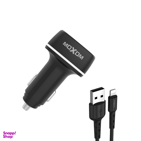 شارژر فندکی موکسوم (Moxom) مدل Vc01 به همراه کابل تبدیل Lightning