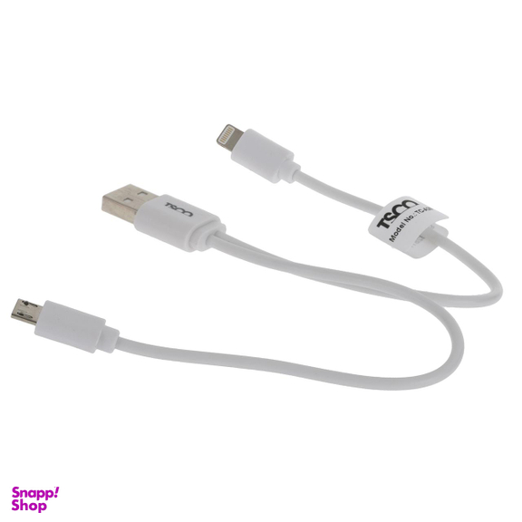 کابل تبدیل USB به micro USB و Lightning تسکو (Tsco) مدل Tc-A28 به طول 20cm
