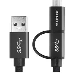 کابل تبدیل USB به Micro USB/USB-C ای دیتا (Adata) مدل One For All به طول 1m