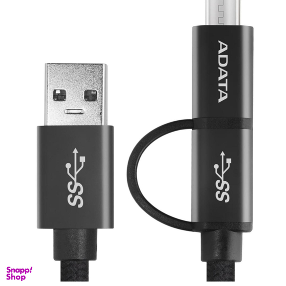 کابل تبدیل USB به Micro USB/USB-C ای دیتا (Adata) مدل One For All به طول 1m