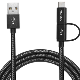کابل تبدیل USB به Micro USB/USB-C ای دیتا (Adata) مدل Two Is Better به طول 1m