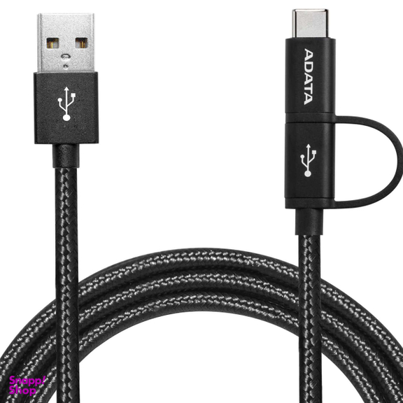 کابل تبدیل USB به Micro USB/USB-C ای دیتا (Adata) مدل Two Is Better به طول 1m