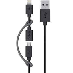 کابل تبدیل USB به Lightning/Micro USB بلکین (Belkin) مدل F8J080BT03 به طول 90cm