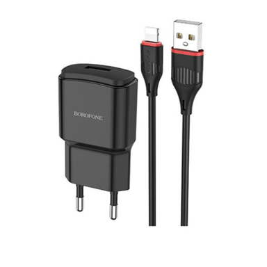 شارژر دیواری بروفون (Borofone) مدل Ba48A به همراه کابل تبدیل لایتنینگ