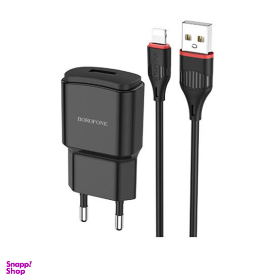 شارژر دیواری بروفون (Borofone) مدل Ba48A به همراه کابل تبدیل لایتنینگ