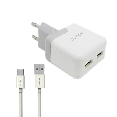 شارژر دیواری روموس (Romoss) مدل Ac12S به همراه کابل تبدیل USB-C