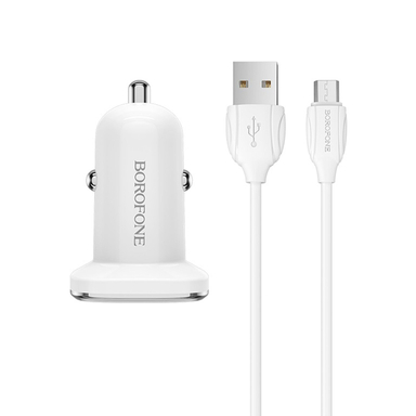 شارژر فندکی بروفون (Borofone) مدل Bz12 به همراه کابل تبدیل Micro USB