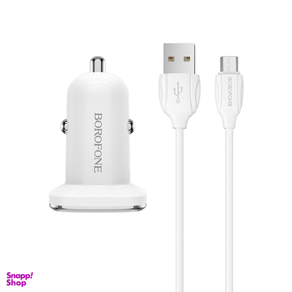 شارژر فندکی بروفون (Borofone) مدل Bz12 به همراه کابل تبدیل Micro USB