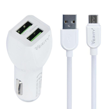 شارژر فندکی وریتی (Verity) مدل C-1115 به همراه کابل تبدیل Micro USB