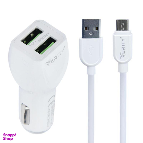 شارژر فندکی وریتی (Verity) مدل C-1115 به همراه کابل تبدیل Micro USB