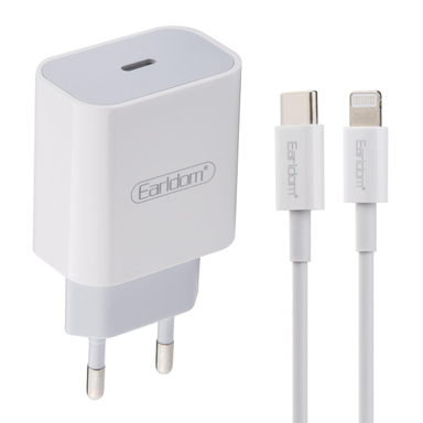 شارژر دیواری ارلدوم (Earldom) مدل Es-Kc23 18W به همراه کابل تبدیل Lightning