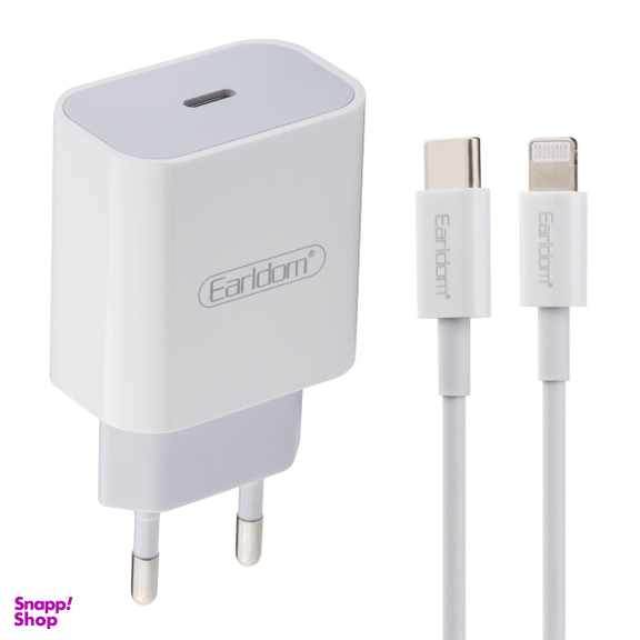شارژر دیواری ارلدوم (Earldom) مدل Es-Kc23 18W به همراه کابل تبدیل Lightning
