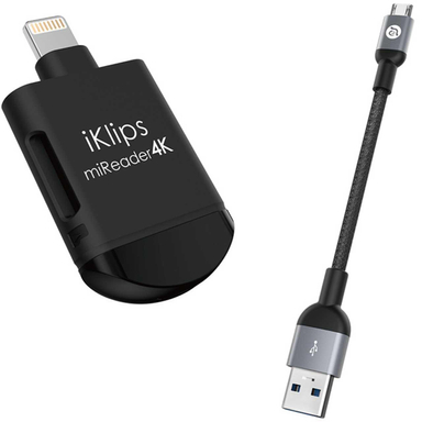 کارت خوان آدام المنتس (Adam Elements) مدل Iklips Mireader 4K With 64Gb Microsd با کانکتور Lightning