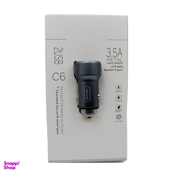 شارژر فندکی فست شارژ ترانیو (Tranyoo) مدل C6 نقره ای