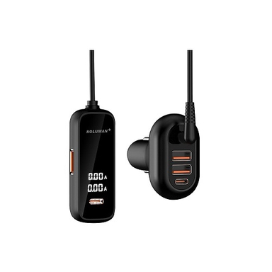 شارژر فندکی کلومن (Koluman) مدل KC1+ با هاب اضافه با توان 80 وات
