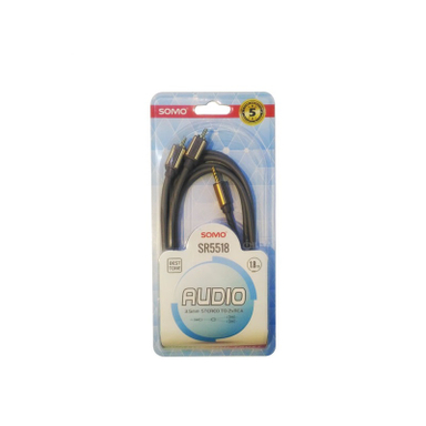 کابل تبدیل صدا 3.5mm به دو فیش RCA سومو (Somo) مدل SR5518 طول 1.8m