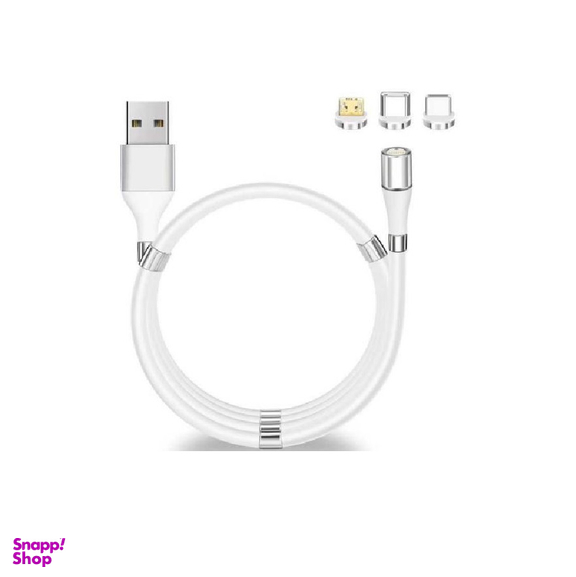 کابل شارژر آهنربایی سه کاره LED دار مناسب برای کلیه گوشیها