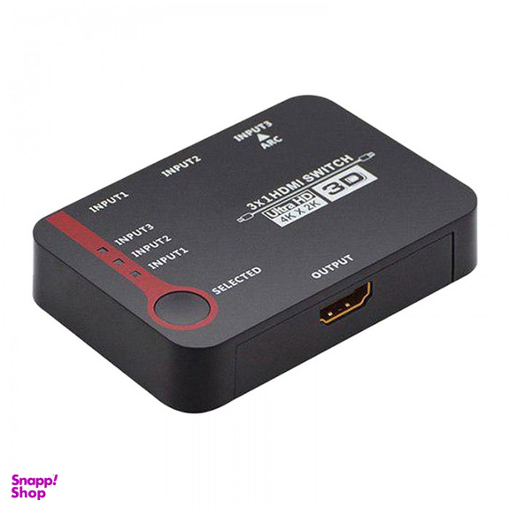 سوییچ 3 پورت HDMI با قابلیت 3D و رزولوشن 4Kx2K با ریموت کنترل لایمستون ( LimeStOne)