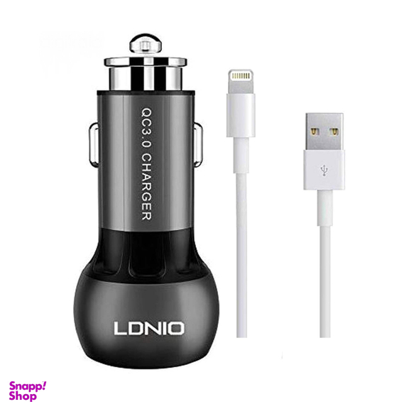 شارژر فندکی الدینیو (Ldino) مدل C503Q به همراه کابل تبدیل Lightning