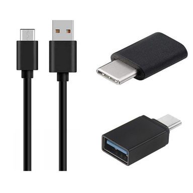 کابل تبدیل USB به USB-C مکا (Meka) مدل Mcu49 به همراه مبدل Otg USB-C و مبدل Micro USB