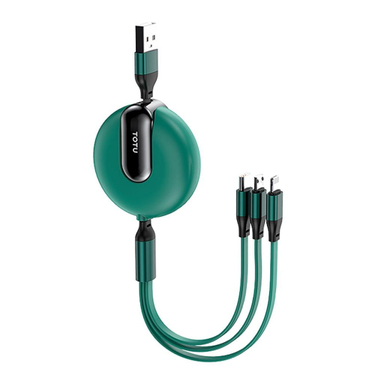 کابل تبدیل USB به Lightning/USB-C/Micro USB توتو (Totu) مدل Bb3B09 به طول 1.2m