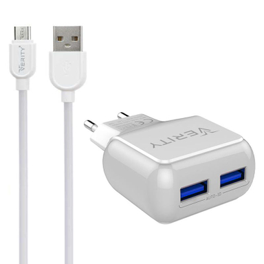 شارژر دیواری وریتی (Verity) مدل Ap-2111 به همراه کابل تبدیل microUSB