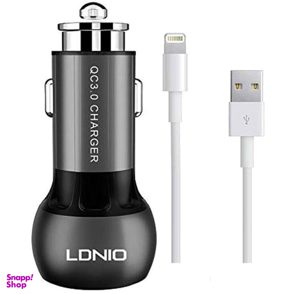 شارژر فندکی الدینیو (Ldino) مدل C503Q به همراه کابل تبدیل Lightning