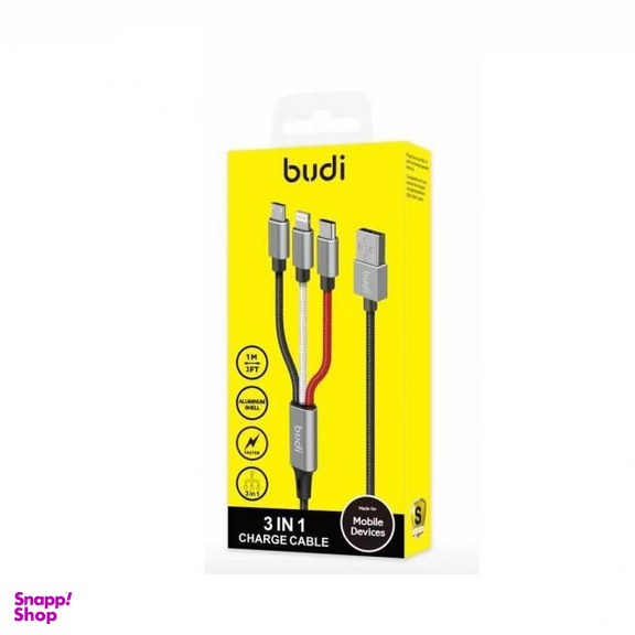 کابل شارژ بودی (Budi) مدل 3 کاره DC203A8