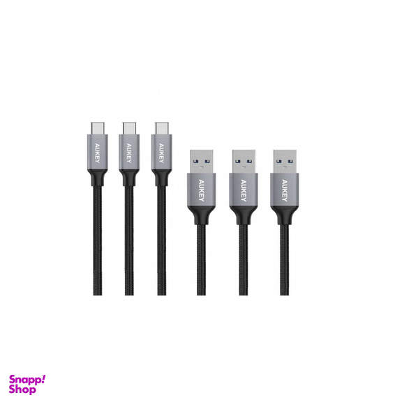 کابل تبدیل USB به USB C آکی (Aukey) مدل CB CMD1 بسته 3 عددی
