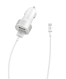 شارژر فندکی مدل Smart Dual USB همراه با کابل لایتنینگ دیویا (Devia)