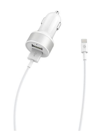شارژر فندکی مدل Smart Dual USB همراه با کابل لایتنینگ دیویا (Devia)
